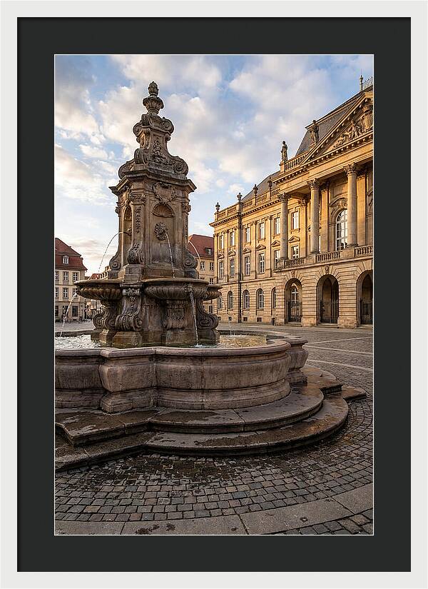 Fountain Amidst Historic Architecture