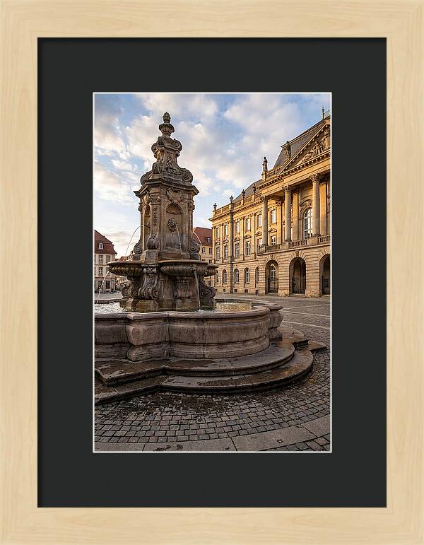 Fountain Amidst Historic Architecture