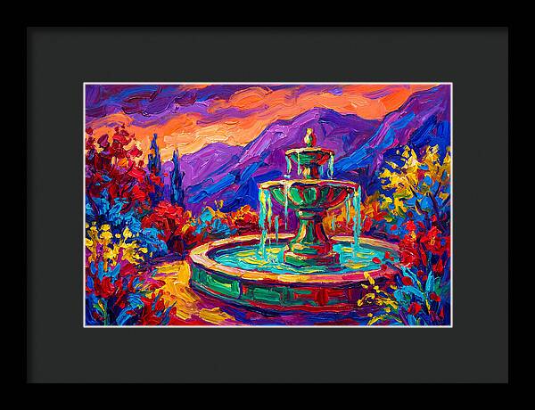 Fountain Amidst Vibrant Landscape