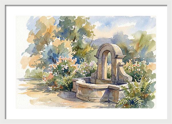 Fountain Surrounded By Blooms