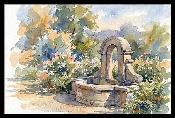 Fountain Surrounded By Blooms