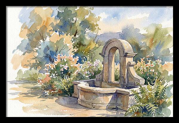 Fountain Surrounded By Blooms