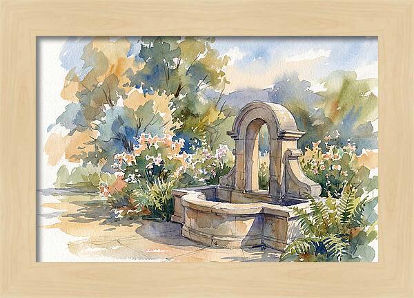 Fountain Surrounded By Blooms