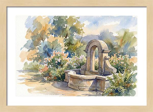 Fountain Surrounded By Blooms