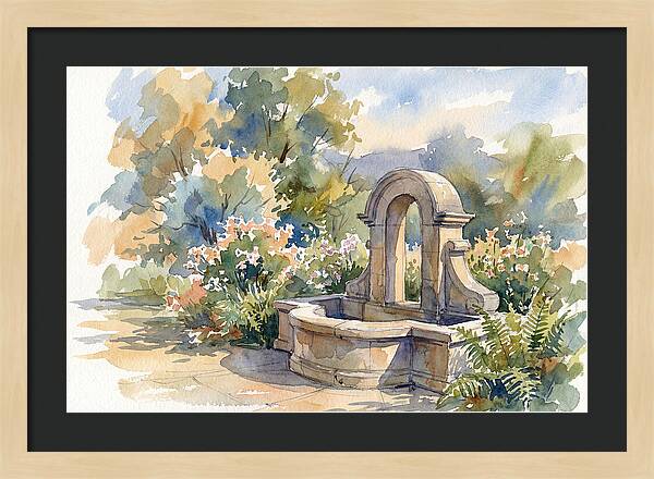 Fountain Surrounded By Blooms