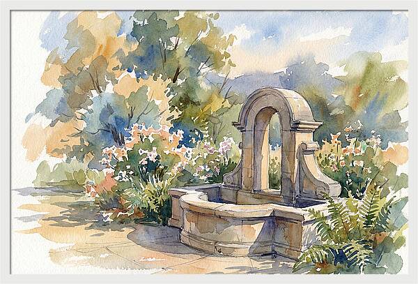 Fountain Surrounded By Blooms
