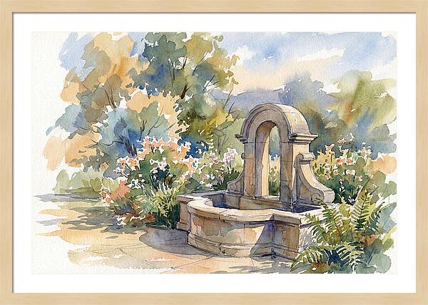 Fountain Surrounded By Blooms