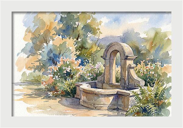 Fountain Surrounded By Blooms