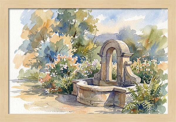 Fountain Surrounded By Blooms