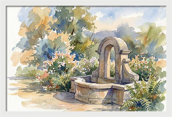 Fountain Surrounded By Blooms