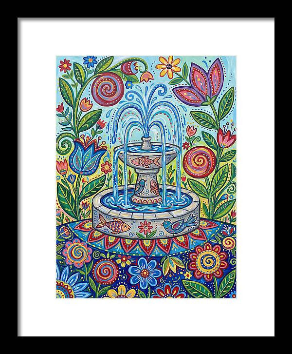 Fountain Surrounded By Vibrant Flora