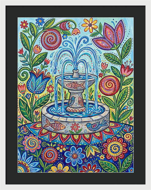 Fountain Surrounded By Vibrant Flora