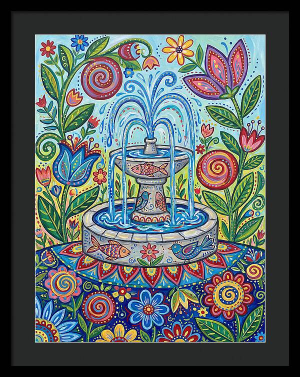 Fountain Surrounded By Vibrant Flora