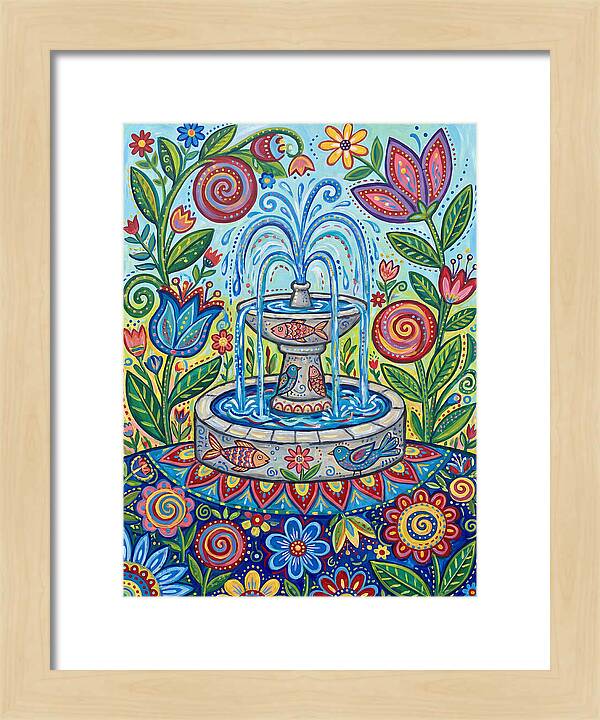 Fountain Surrounded By Vibrant Flora