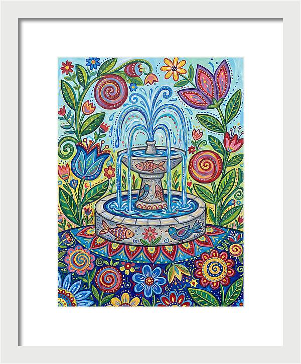 Fountain Surrounded By Vibrant Flora