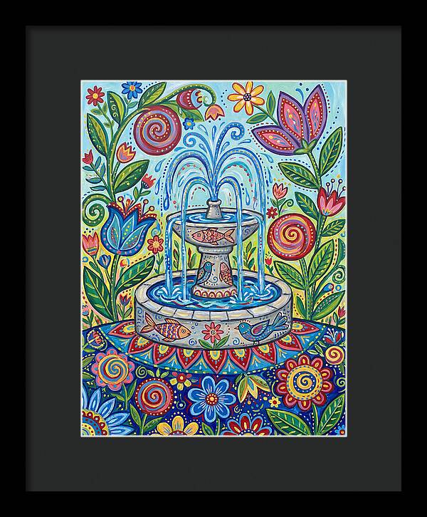 Fountain Surrounded By Vibrant Flora