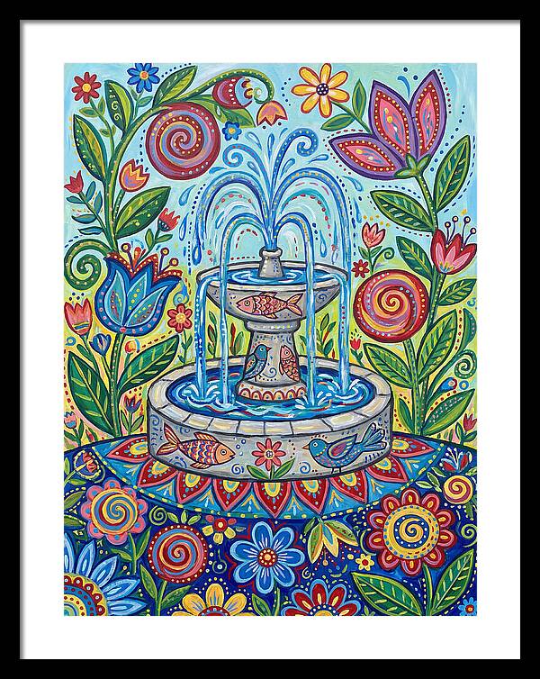 Fountain Surrounded By Vibrant Flora