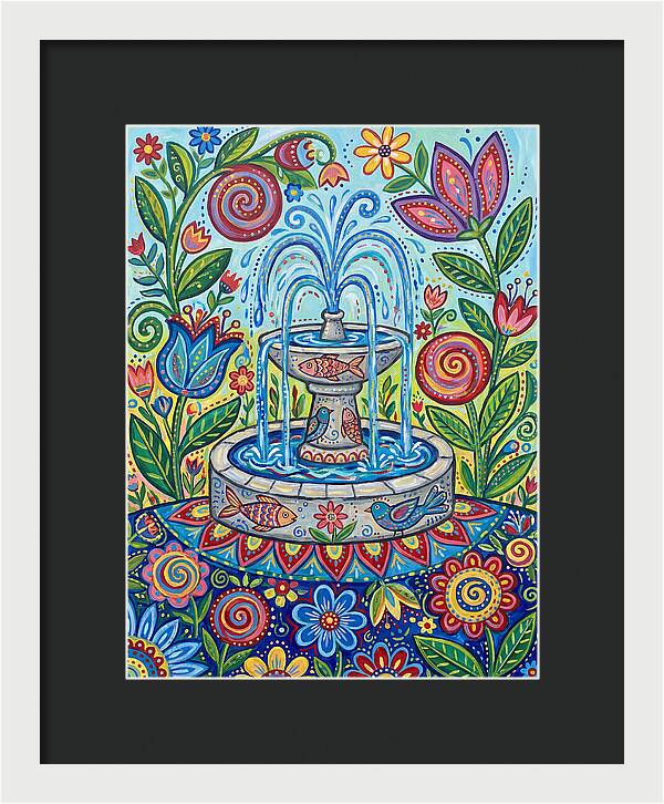 Fountain Surrounded By Vibrant Flora