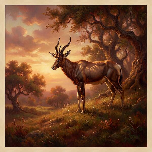 Four Horned Antelope At Dusk