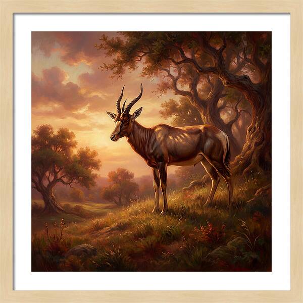 Four Horned Antelope At Dusk