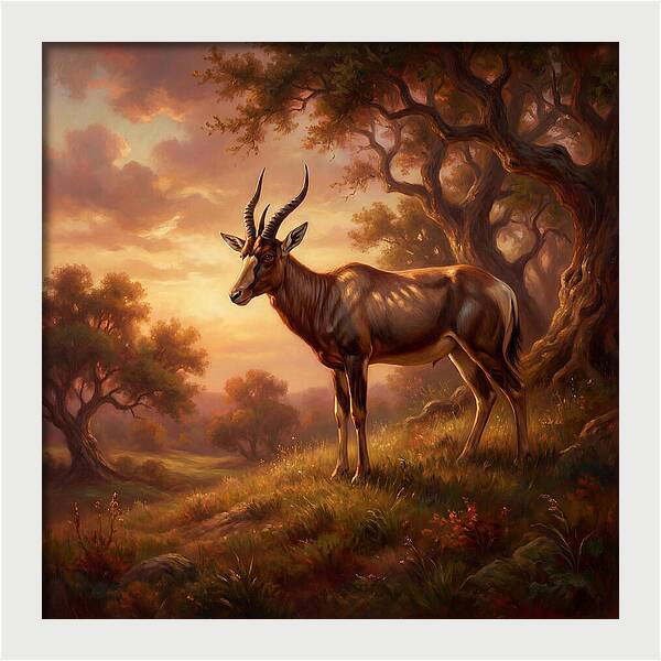 Four Horned Antelope At Dusk