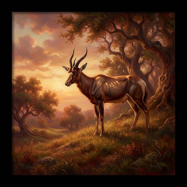Four Horned Antelope At Dusk