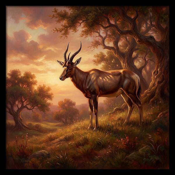 Four Horned Antelope At Dusk