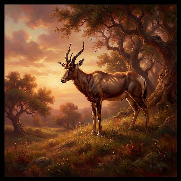 Four Horned Antelope At Dusk