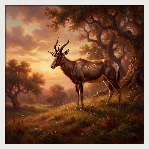 Four Horned Antelope At Dusk
