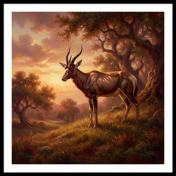 Four Horned Antelope At Dusk