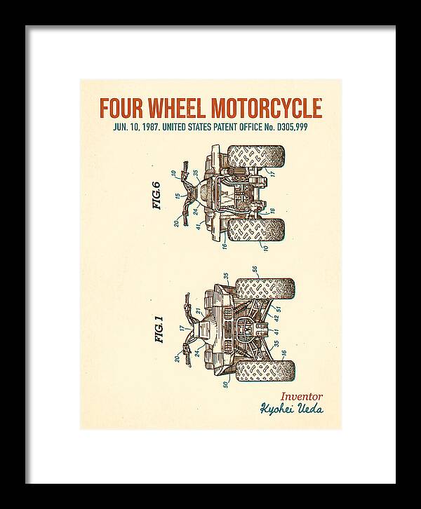 Four Wheel Motorcycle Atv Retro Patent Usd305999s