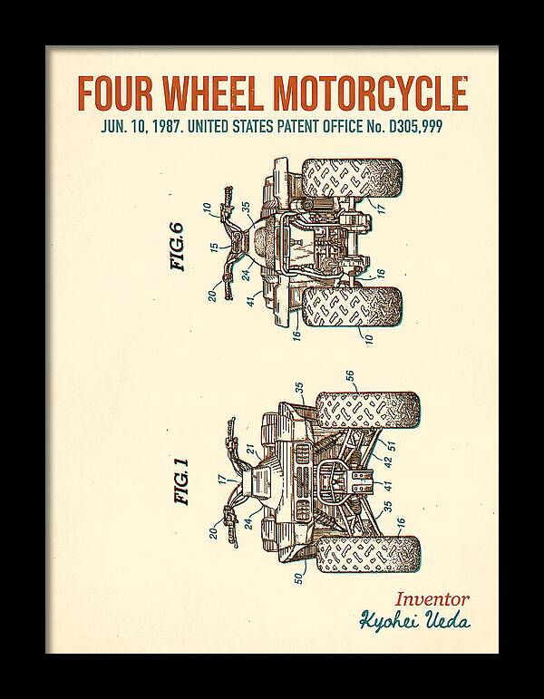 Four Wheel Motorcycle Atv Retro Patent Usd305999s