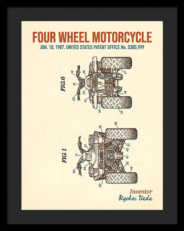 Four Wheel Motorcycle Atv Retro Patent Usd305999s