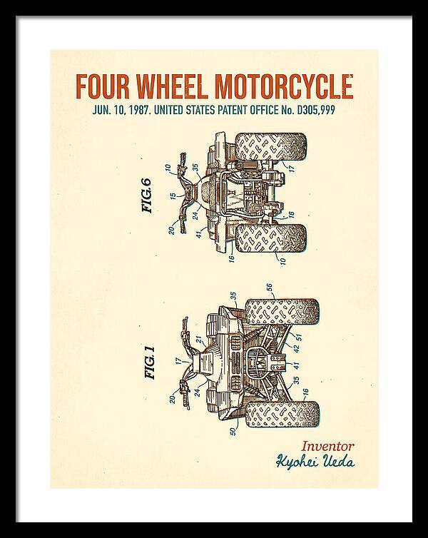Four Wheel Motorcycle Atv Retro Patent Usd305999s