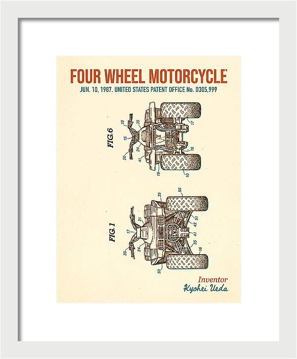 Four Wheel Motorcycle Atv Retro Patent Usd305999s