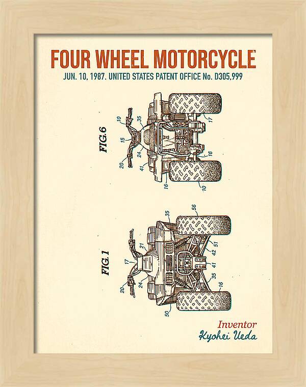 Four Wheel Motorcycle Atv Retro Patent Usd305999s