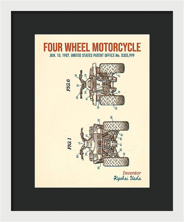Four Wheel Motorcycle Atv Retro Patent Usd305999s