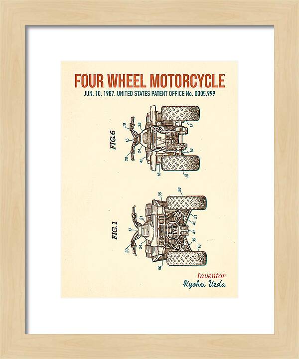 Four Wheel Motorcycle Atv Retro Patent Usd305999s