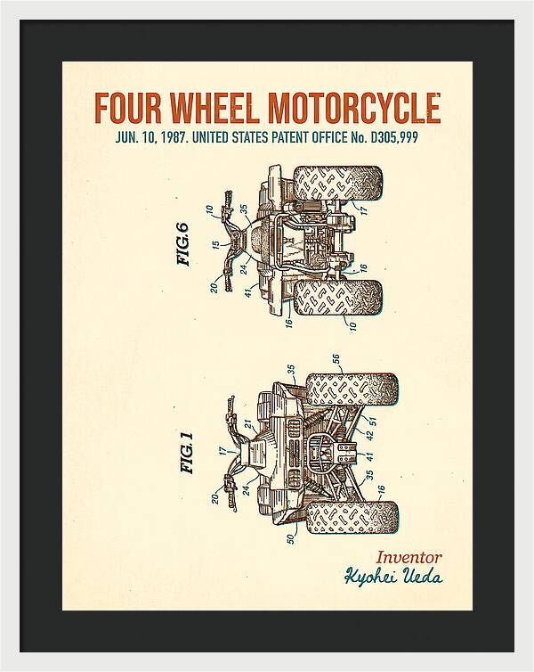 Four Wheel Motorcycle Atv Retro Patent Usd305999s