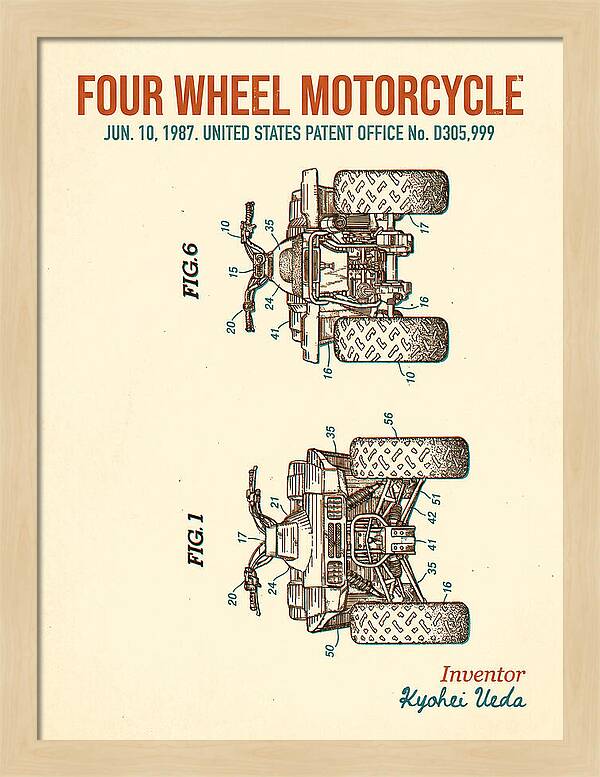 Four Wheel Motorcycle Atv Retro Patent Usd305999s