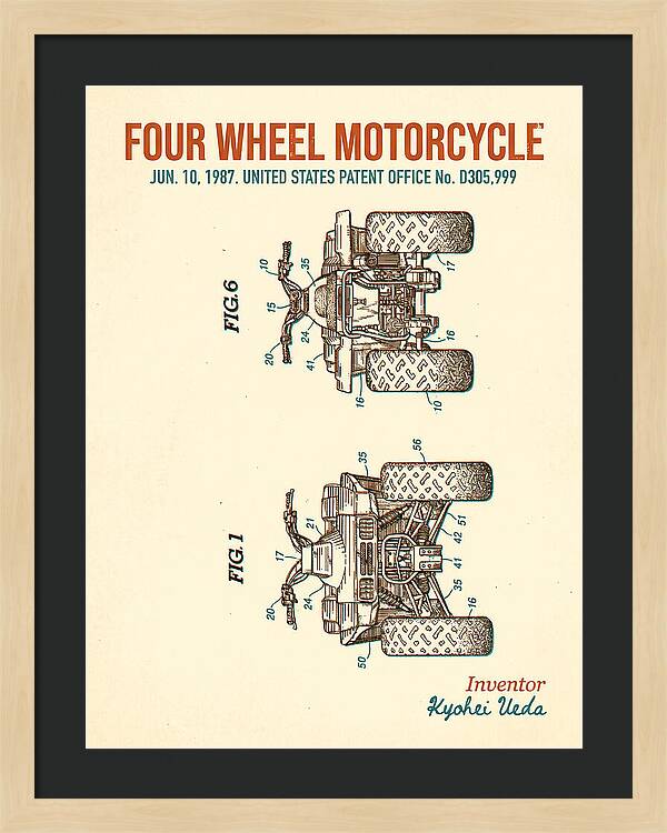Four Wheel Motorcycle Atv Retro Patent Usd305999s