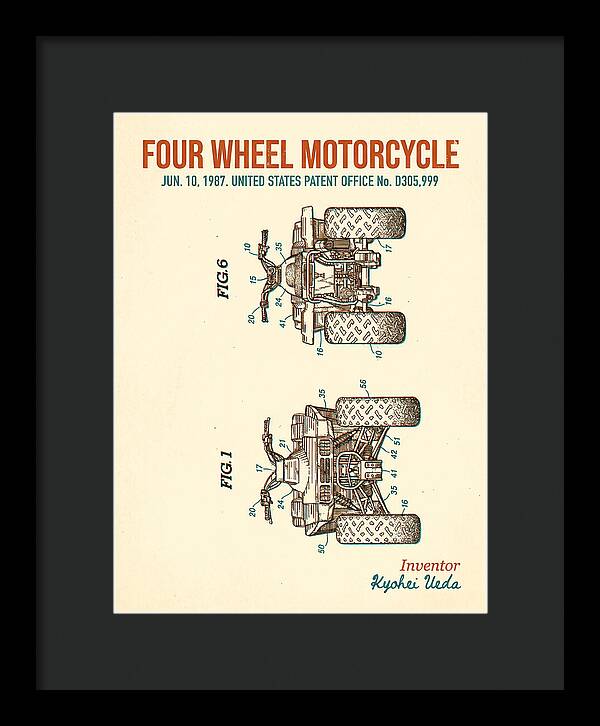 Four Wheel Motorcycle Atv Retro Patent Usd305999s