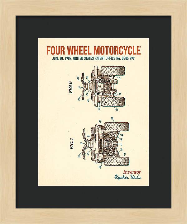 Four Wheel Motorcycle Atv Retro Patent Usd305999s