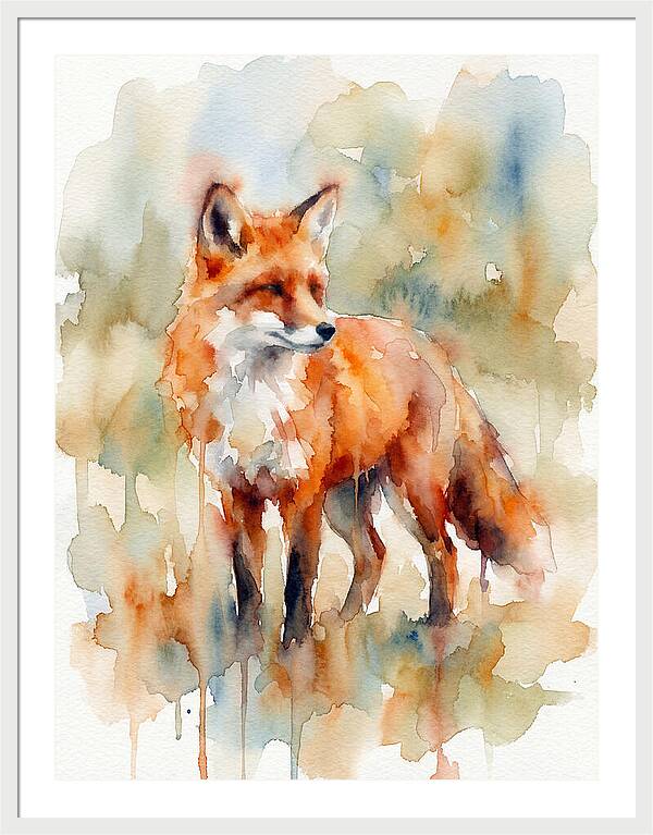 Fox In Watercolor Splendor