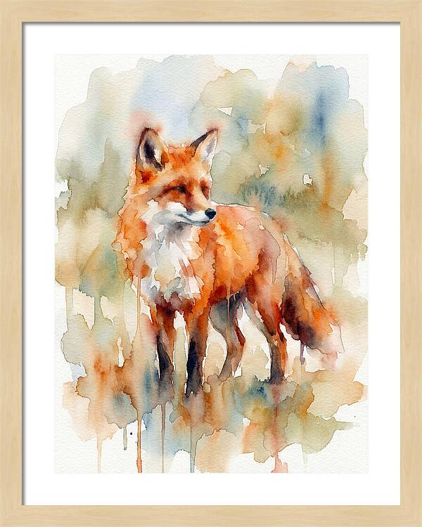 Fox In Watercolor Splendor