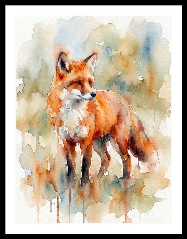 Fox In Watercolor Splendor
