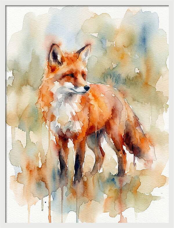 Fox In Watercolor Splendor