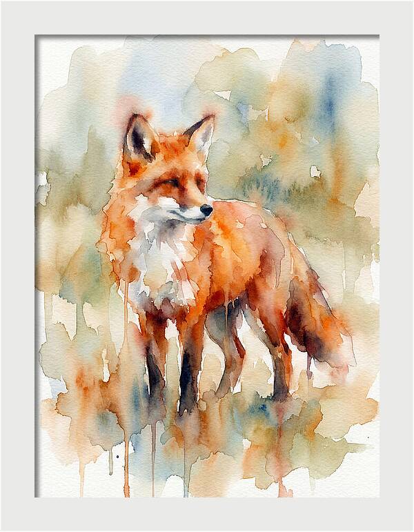 Fox In Watercolor Splendor