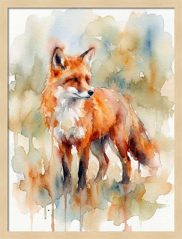 Fox In Watercolor Splendor