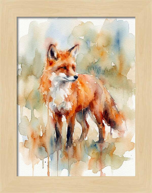 Fox In Watercolor Splendor